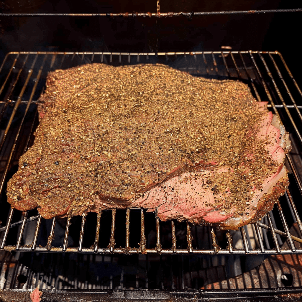 Smoked Corned Beef Brisket: The Ultimate Backyard Barbecue Favorite 8 smoked corned beef brisket in smoker mid-cook